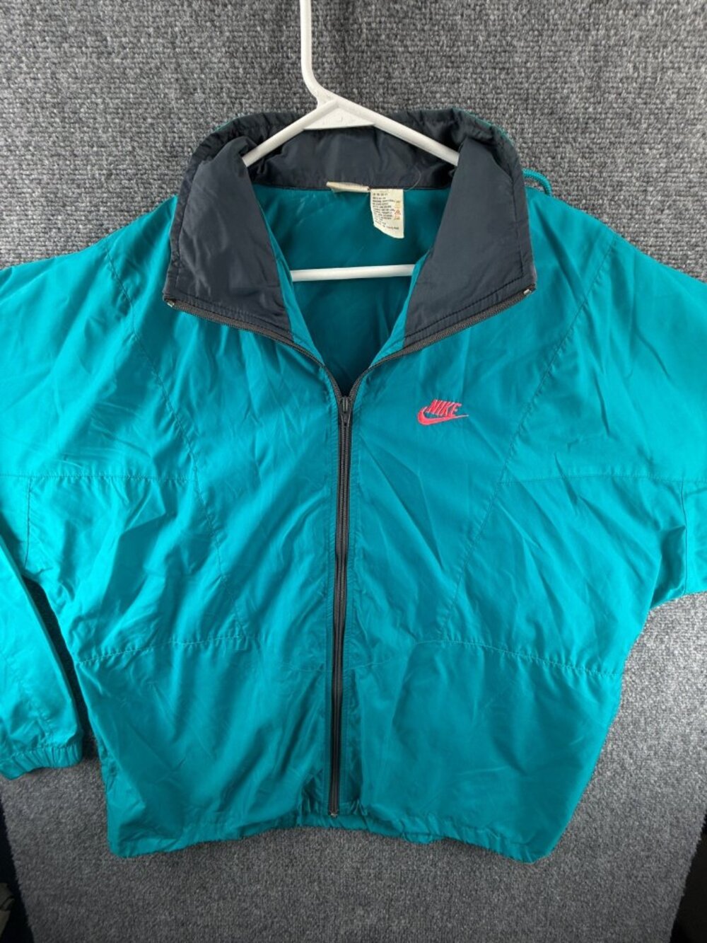 VTG Nike Windbreaker Jacket Large Blue Lightweight Nylon Stow Hood 90s Men
